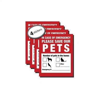 Waarschuwingssticker voor noodgevallen voor huisdieren