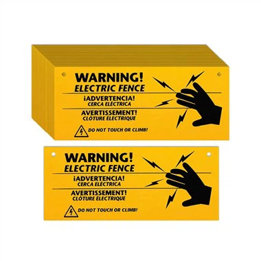 Elektrische omheining Let op waarschuwingsbord